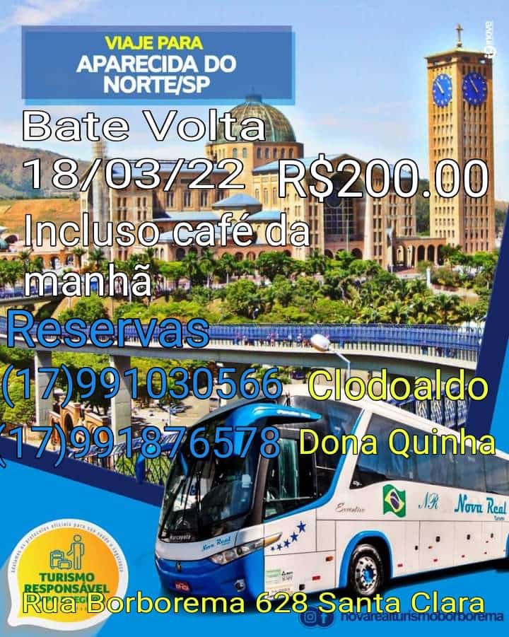 VIAGEM PRA APARECIDO DO NORTE BATE E VOLTA | portalk.com.br
